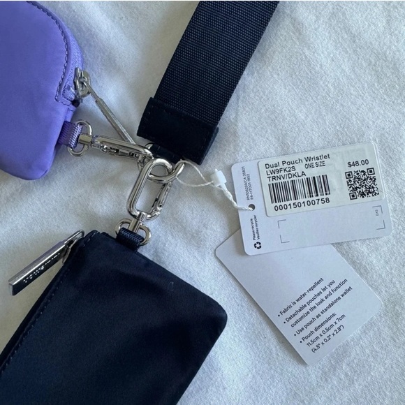51🆕💜 Lululemon Dual Pouch Wristlet - True Navy / Dark Lavender - Picture 4 of 5
